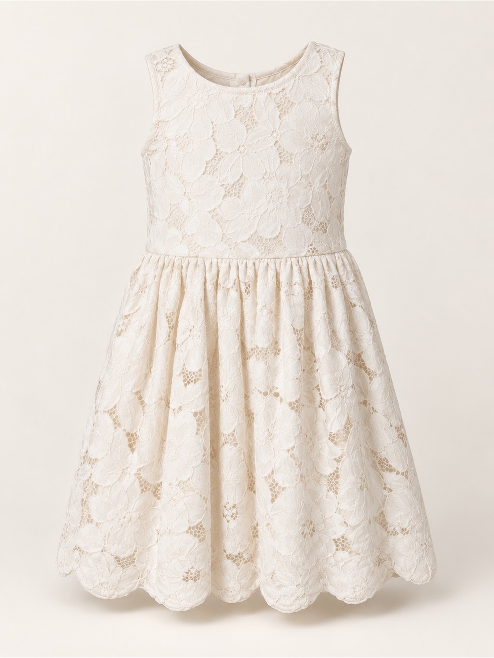 Cat & Jack Cream Floral Lace Dress
